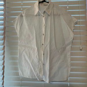 Mango white short sleeve button-down size 2